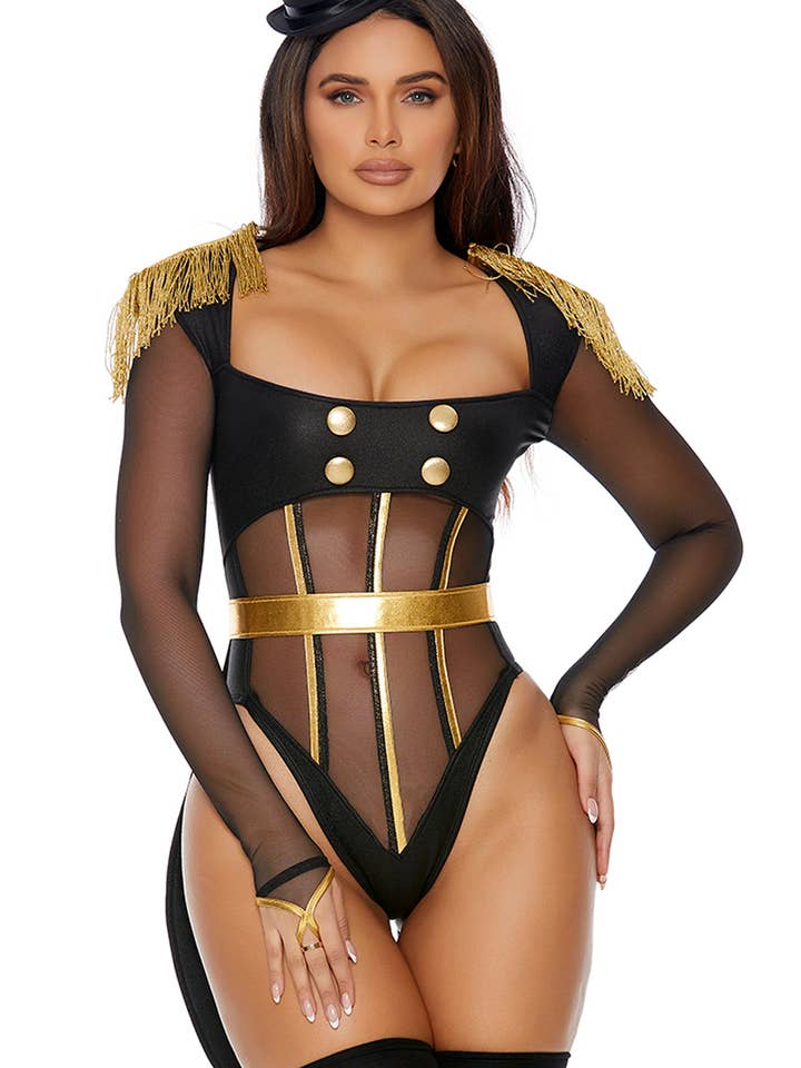 Sort guld Følg The Leader Sexy Ringleader kostume for engroshandel på Faire