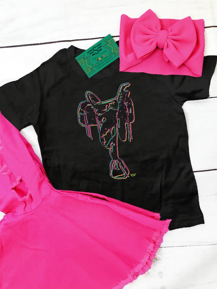 Flying S Company - Wholesale Screen Printed T-Shirt - Women's - Kids Electric Saddle Tee1