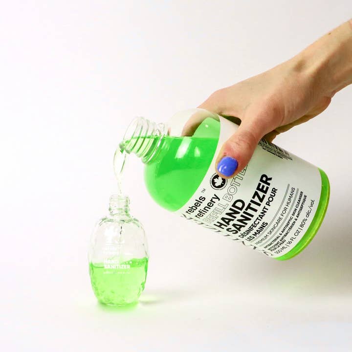 Green LEMONGRASS Hand Sanitizer - Refill Bottle for wholesale by Rebels Refinery USA
