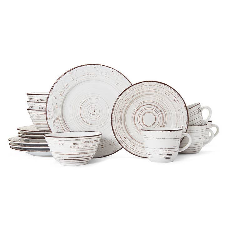 Fitz and Floyd® Mikasa® Pfaltzgraff® - Wholesale Dinnerware Set - Pfaltzgraff Trellis Wht 16PC DW Set Gift Box Pkg1