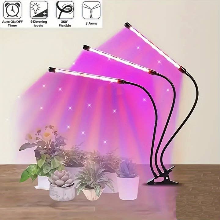 Adjustable LED Grow Light, 1-5 Heads, Full Spectrum, Timer for wholesale by Shop Celino
