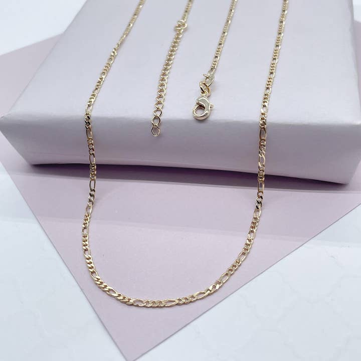 Milie Jewels – wholesale Kedjehalsband – 18k guld fylld 2mm Figaro 3X1 kedja halsband för grossist smycken att göra