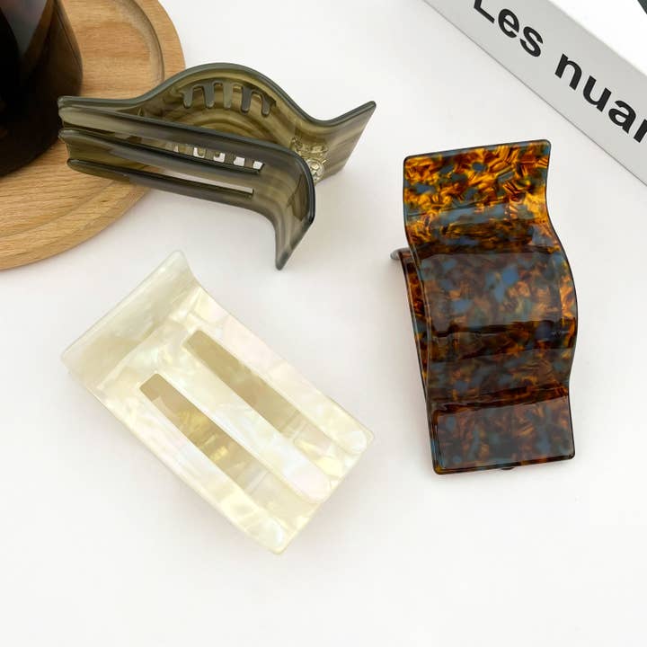 Vintage Acetate Classic Flat Claw Hair Clip for wholesale by TheDivaSoap