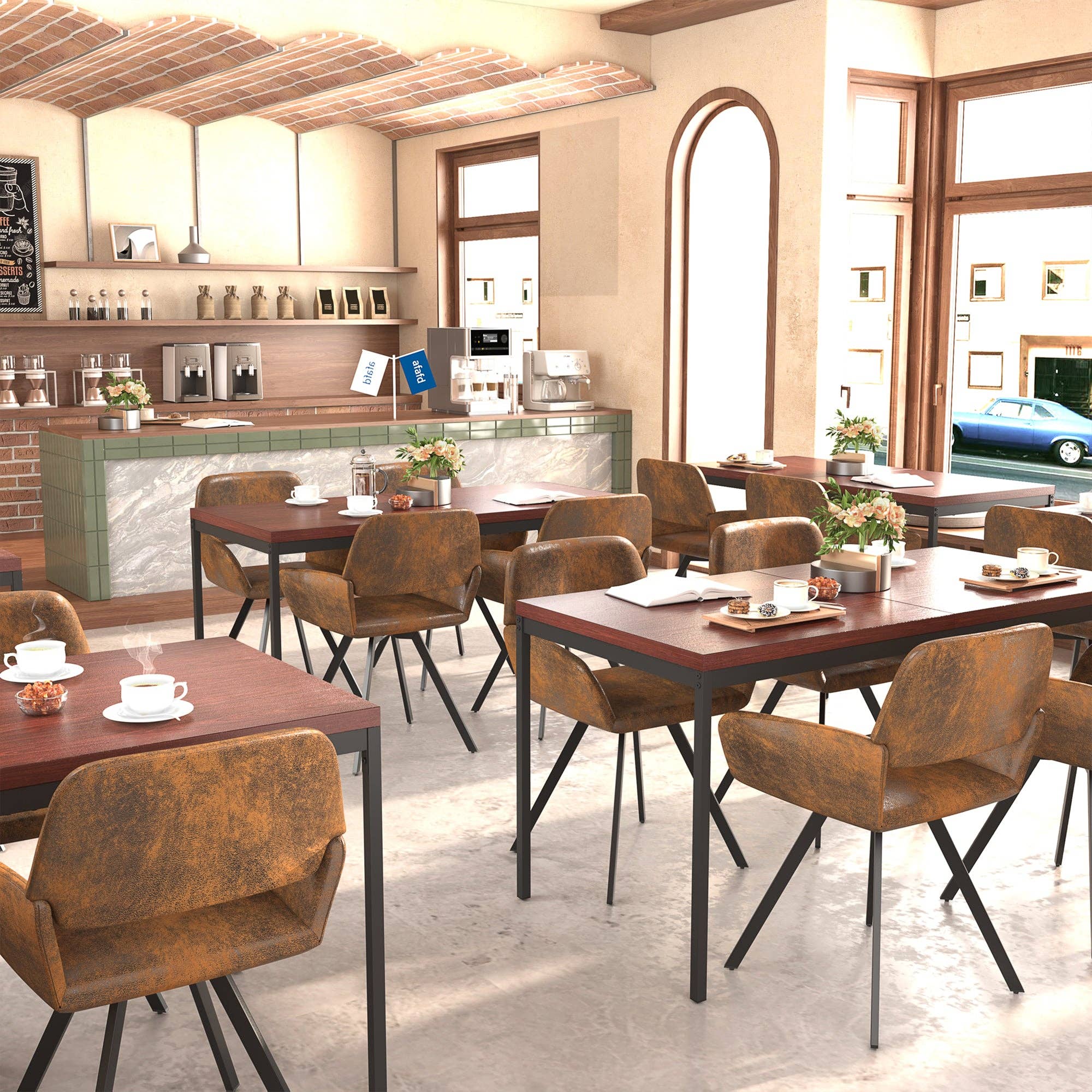 Urban Meuble - Wholesale Chair - Set of 2 vintage dining chairs swivel suede fabric brown CALIFORNIA KD SUEDE BROWN SWIVEL4