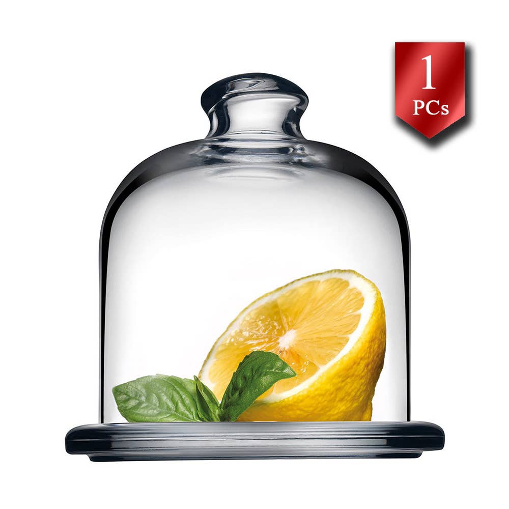 Hakan - Vendita all'ingrosso Contenitori per alimenti - Alzata Mini con Cupola in Vetro per Conservazione Alimenti con Coperchio, 10,4 cm5
