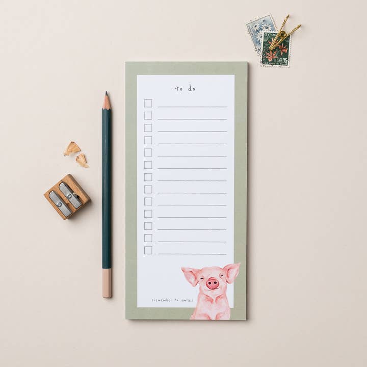 Bloc de liste de tâches Piggy To Do pour la vente par lil wabbit