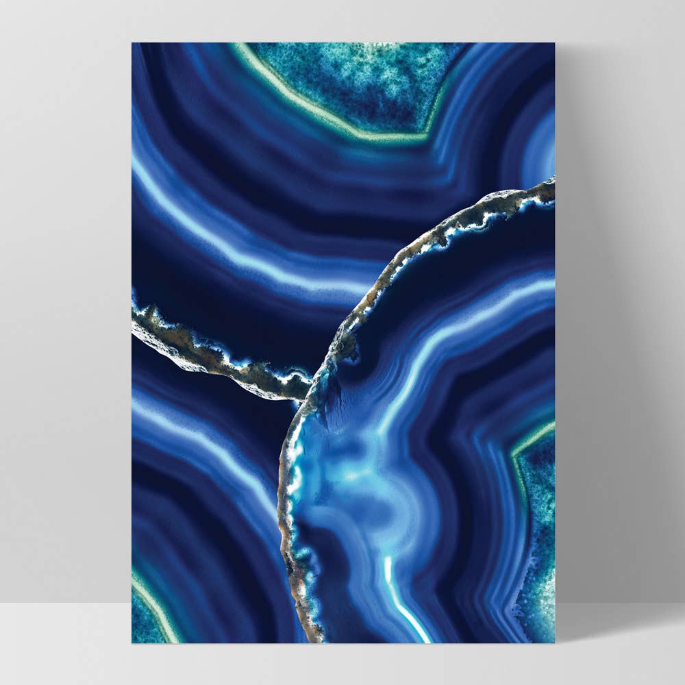 PRINT AND PROPER - Wholesale Art Print - Agate Slice Wall Art. Blue and Green Print. Modern Art Print0