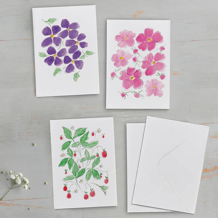 'Summer' Floral Postcard Set for wholesale by Gabrielle Solly Illustration