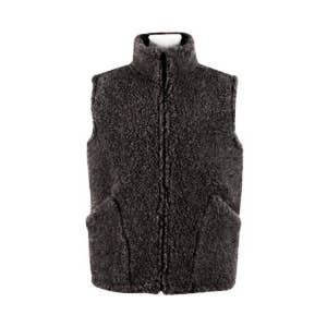 Gilet sans manches 100 % laine vierge anthracite, tailles S à XXXL pour la vente par TRAAGOODS.COM