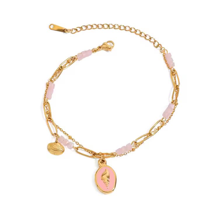 LOUIZ - Wholesale Charm/Dangle Bracelet - Gold charm bracelet My Pink Summer0