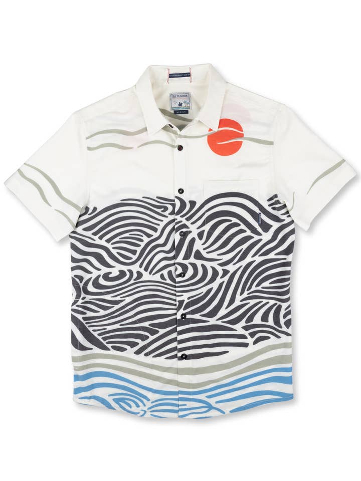 RED SUN OVER BLACK HILLS - VAGABOND™ BUTTON UP for wholesale by Baja Llama