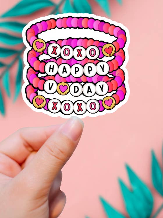 Valentine's Day Friendship Bracelet Sticker for wholesale by EnchantingSunshine