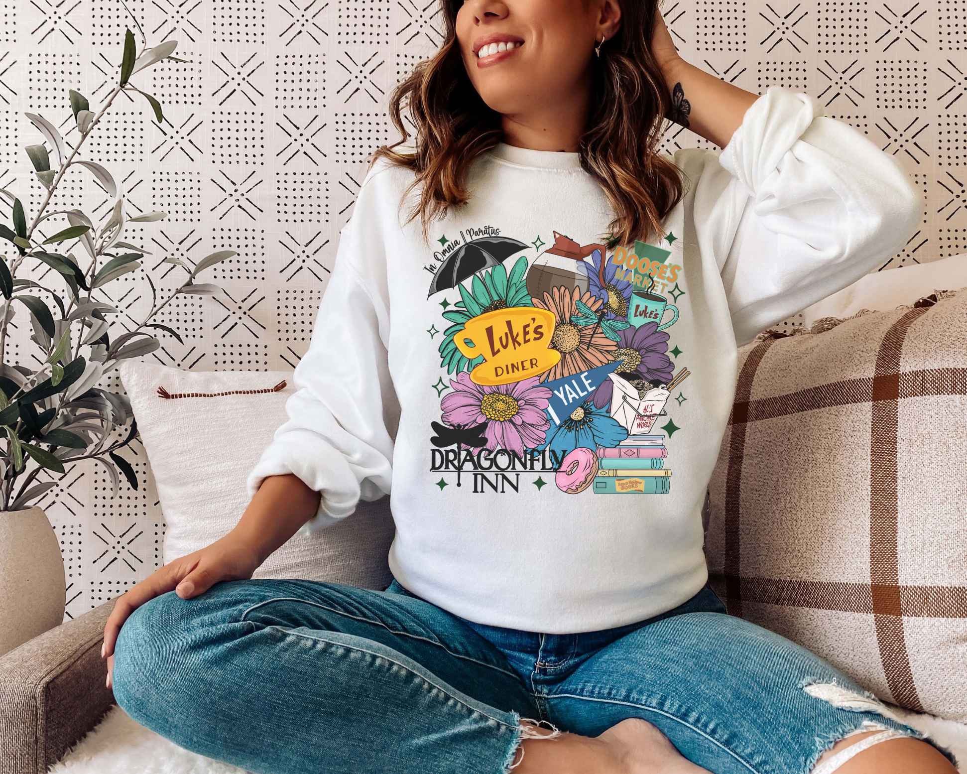 Haverly and Co. - Venta al por mayor Sudadera estampada - Mujer - SUDADERA GILMORE GIRLS CON ESTAMPADO A JUEGO EN LA MANGA3