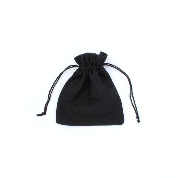 16x14cm. Black Cotton Mix Drawstring Bag for wholesale by Inca UK