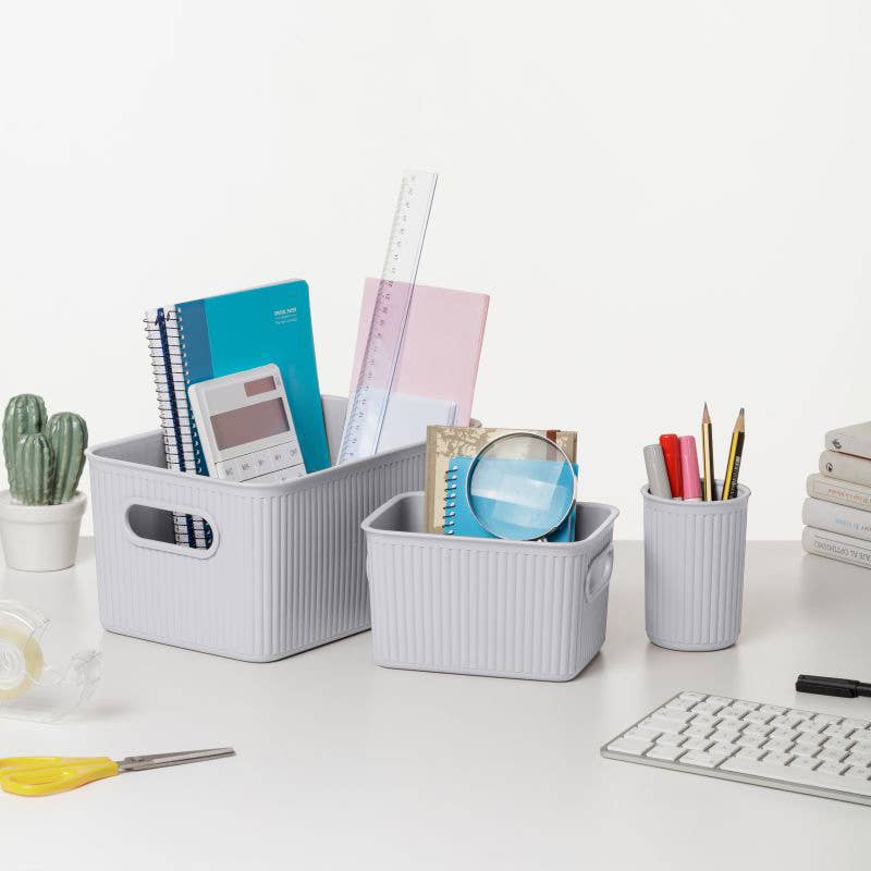 Superio Brand - Wholesale Storage Bin - Ribbed Collection Storage and Organizing Bins, 1.5 Liter-CS16