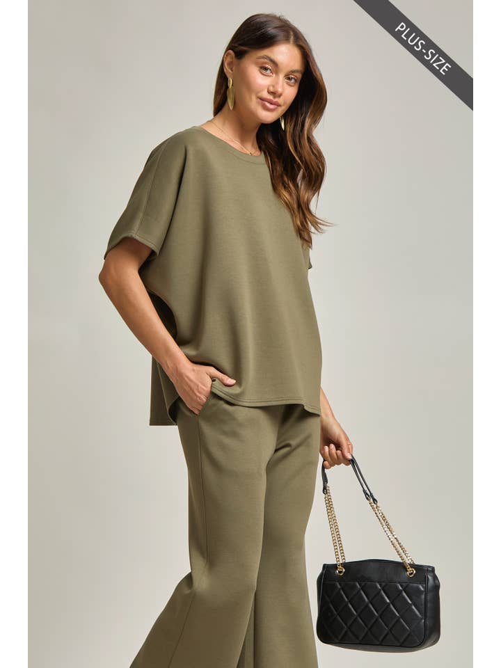 Dear Scarlett - Wholesale Top & Pant Set (NOT Loungewear) - Women's - PLUS SIZE Poncho Top + Bell Bottom Modal Set 7