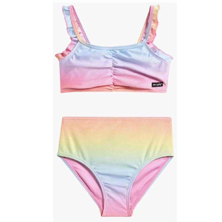 Girls Ruffle Two-Piece Swimsuit for wholesale by Ava & Yelly