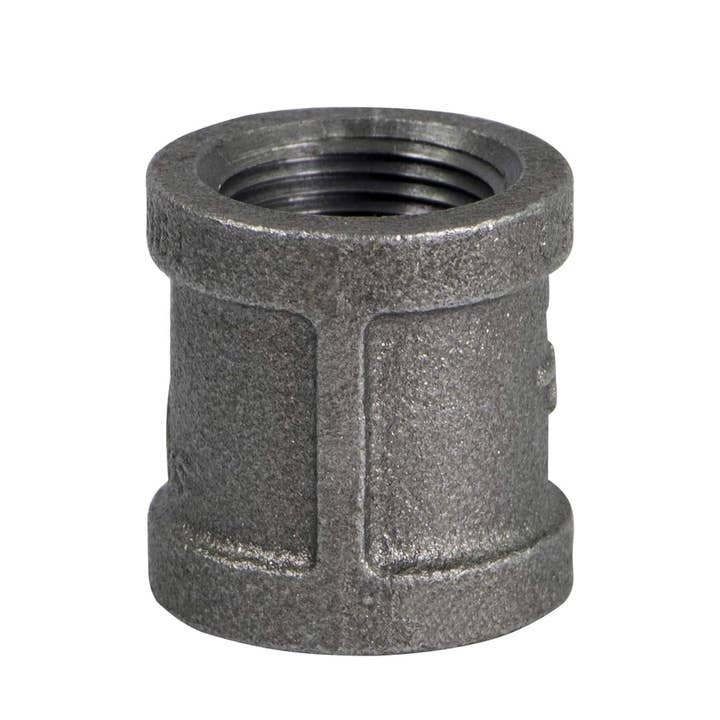 FIXTUREDISPLAYS – Großhandel – 1/2" Schwarzes schmiedbares Eisen Gerade Links/Rechts Kupplung Umgekehrtes Gegengewinde 151145