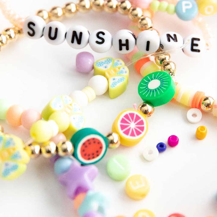 Jewelry Made by Me - Wholesale DIY Craft Kit - Polymer Fruit and Heishi Multicolor Metallic DIY Bead Jar1