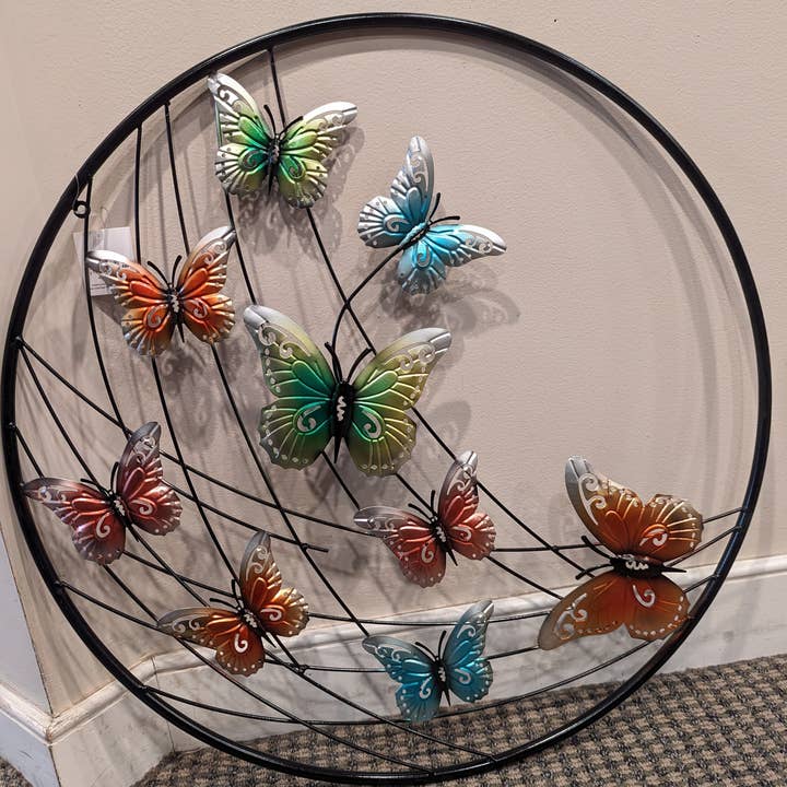 Art mural rond papillon pour la vente par Esschert Design USA