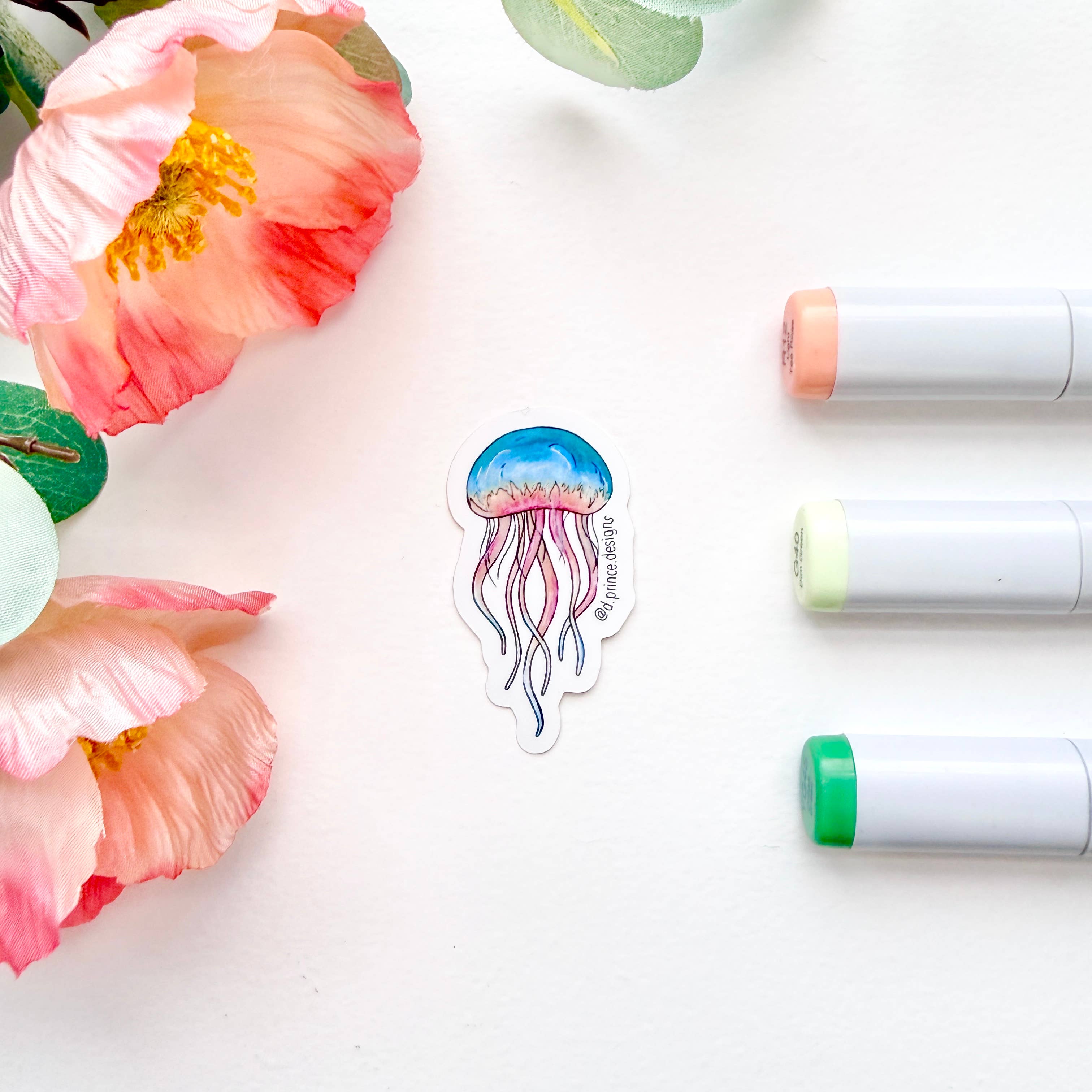 D. Prince Designs - Wholesale Sticker - Hand-Illustrated Jellyfish | 2" Vinyl Sticker1