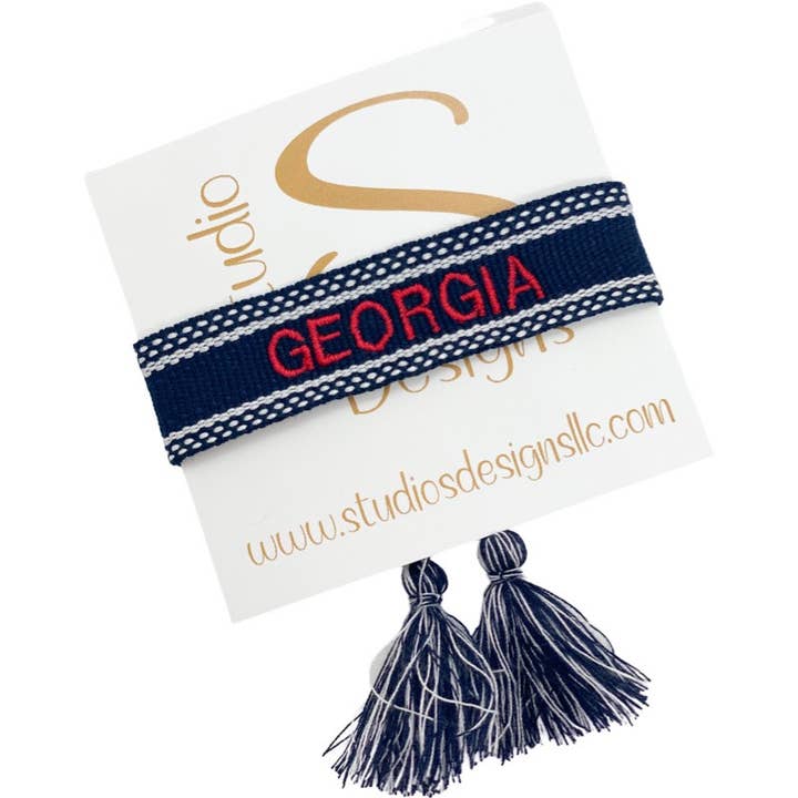 Bracciale con nappine ricamate-Georgia per la vendita all'ingrosso da parte di Studio S Designs