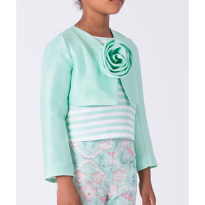 Bolero corto con apliques de flores 3D para venta al por mayor de Mama Luma