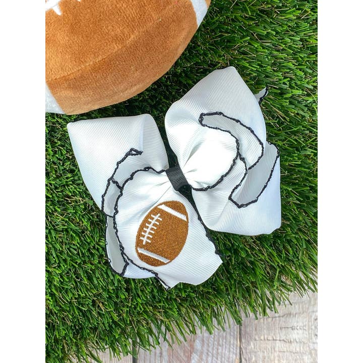 The Hair Bow Company - Wholesale Hair Bow - Kids - Football Embroidered Moonstitch Hair Bows2