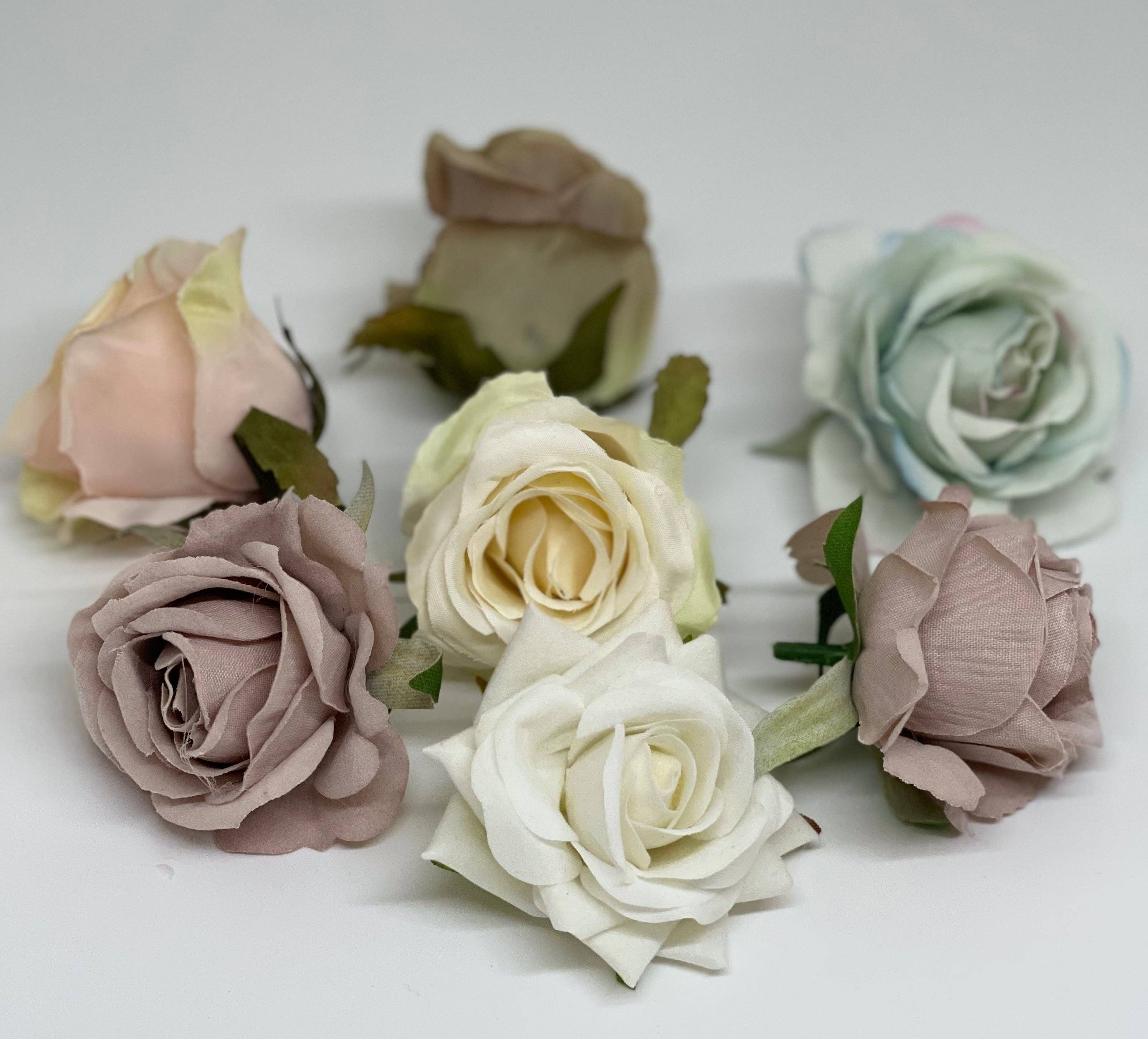 JKF & Co Pty Ltd – wholesale Artificial flowers – Rose Head Assorted Pastel 7pcs1