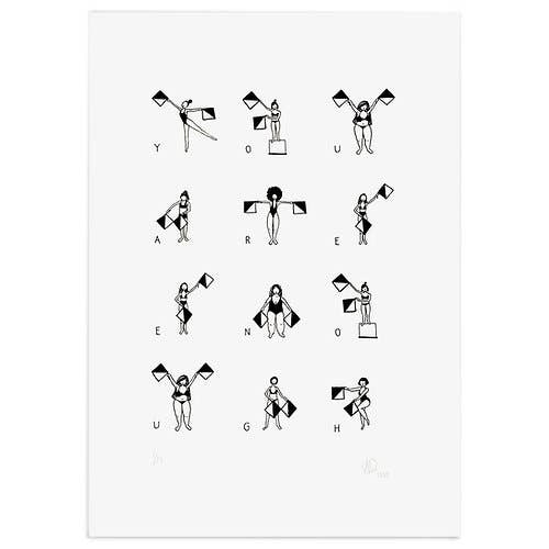 Siebdruck in limitierter Auflage Du bist genug für den Großhandel von amesea