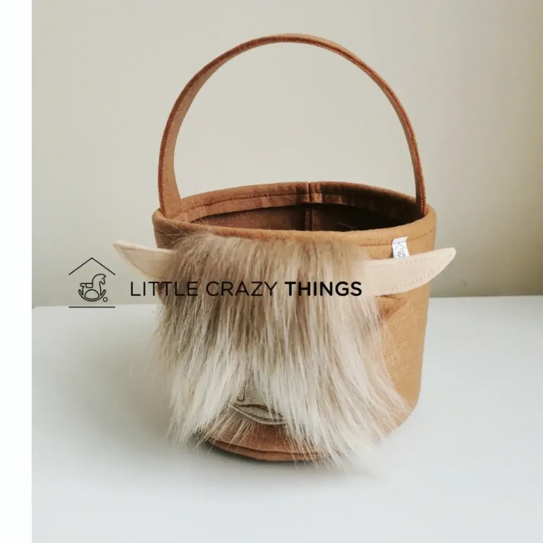 Little Crazy Things – Engroshandel Kurv - Børn og baby – Filt påske kurv highland ko, gård tema, ranch liv0