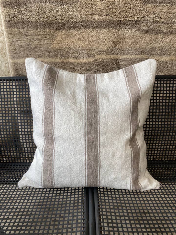 Large Striped Cushion • Grey for wholesale by Berber Designers
