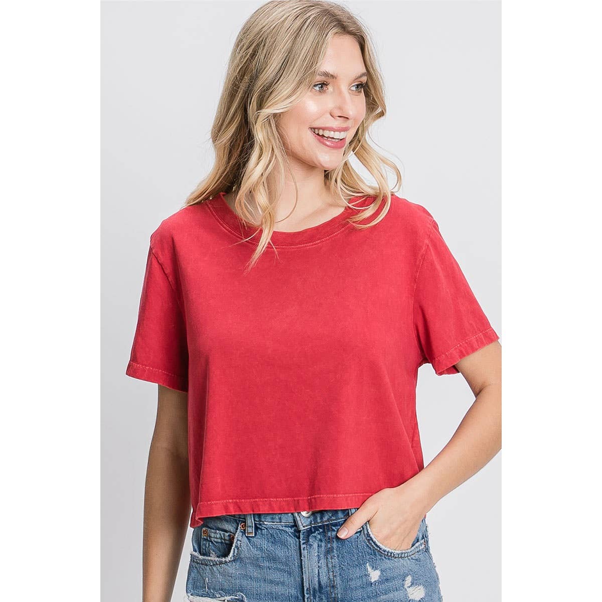 HRTandLUV - Wholesale T-Shirt - Women's - MINERAL WASHED SHORT SLEEVE GRAPHIC CROP TOP10