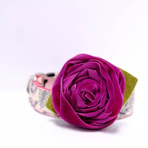 Mimi Green - Wholesale Pet Collar - Dog - Velvet Rose Dog Collar Flower Accessory – 32 Colors!10