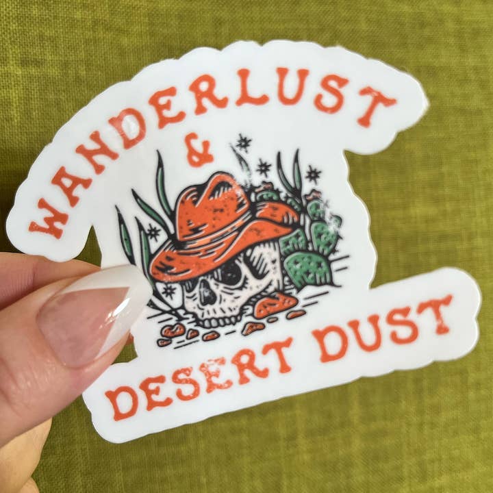 Autocollant en vinyle Wanderlust and Desert Dust pour la vente par Sage and Virgo