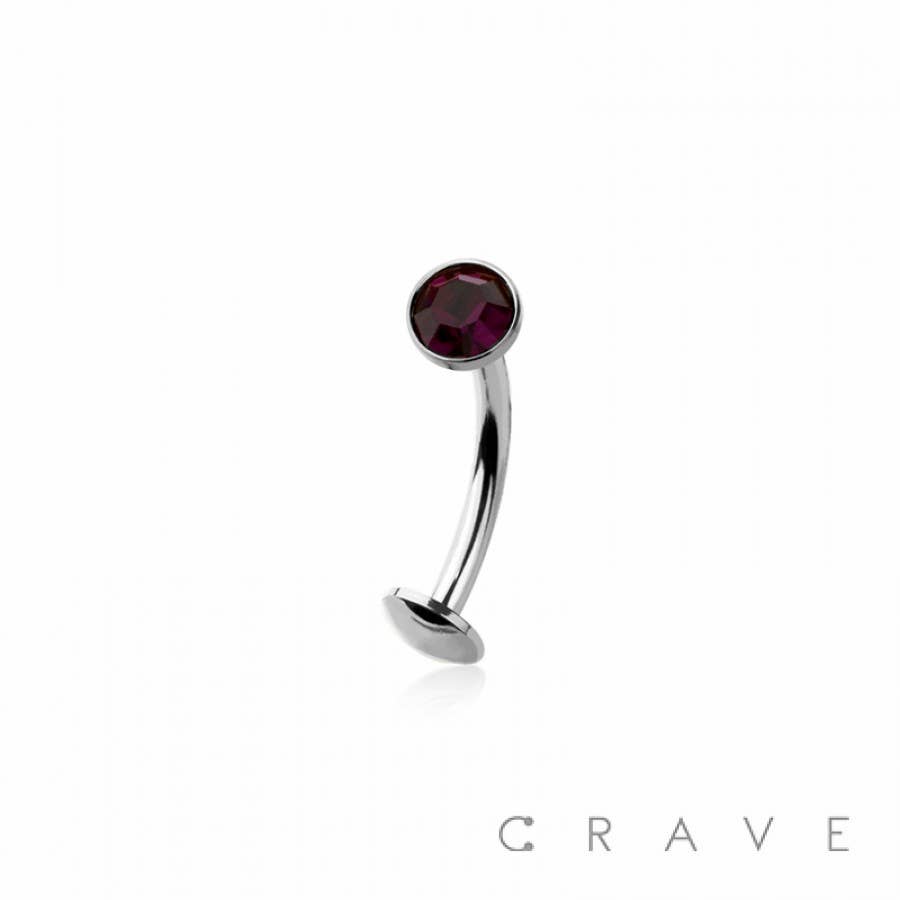 CRAVE - Wholesale Belly ring - BEZEL CZ GEM 316L SURGICAL STEEL THREADLESS FLOATING BELLY B8