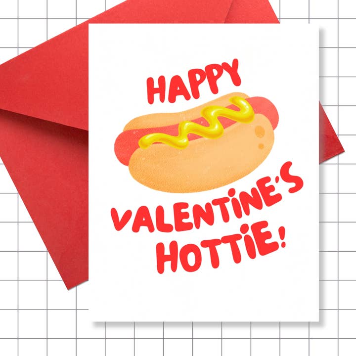 Gelukkige Valentijnsdag Hottie Wenskaart | Grappige Hotdog Kaart voor wholesale door Motel Paper Los Angeles