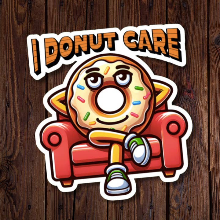 I Donut Care Sticker for wholesale by Roxanne Johnston Designs