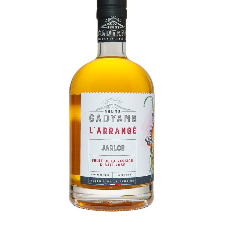 Rhum arrangé - Fruit de la Passion & Baie Rose "Jarlor" pour la vente par Les Rhums Gadyamb