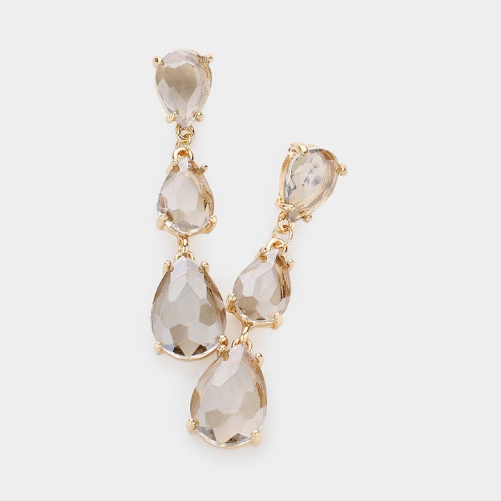 Sensibling Corp. - Wholesale Dangle Earrings - Teardrop Stone Link Dropdown Evening Earrings8