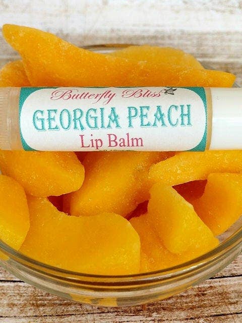 Peach Lip Balm | Lip Butter | Shea Butter Lip Balm | Gifts for Women | Bridesmaid Gifts | Beeswax Lip Balm | Peach | Peach Scented | Lips for wholesale by Butterfly Bliss