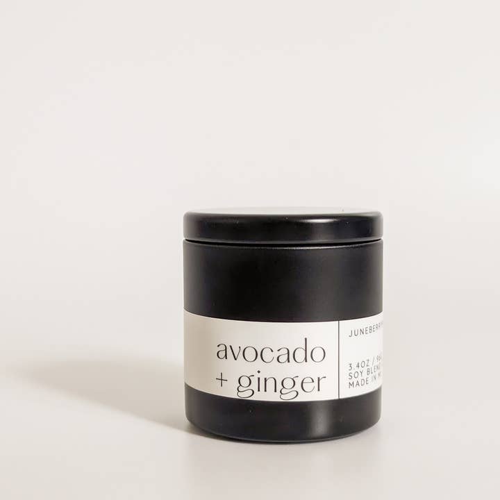 juneberryplace home fragrances - Candles, Diffusers & Sprays - Wholesale Jar/Filled Candle - Avocado + Ginger Wood Wick Citrus Scent, Candles Wholesale1