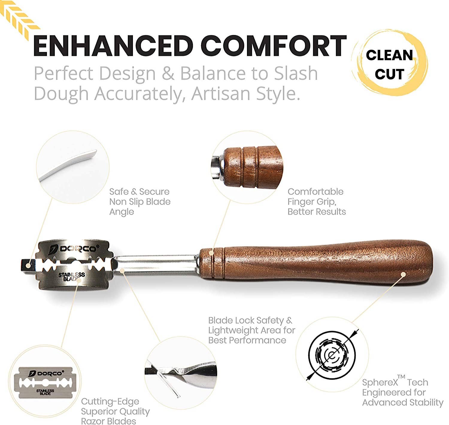 O'Delice Bakery - Wholesale Kitchen Tool/Gadget - Bread Lame Handcrafted in Walnut Wood With Storage & Blades2