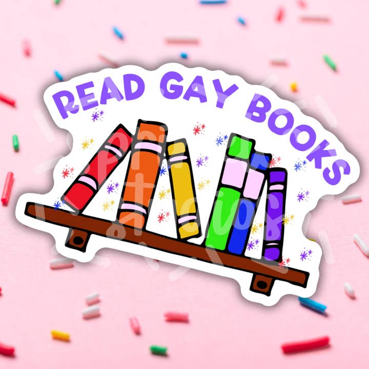 Read Gay Books Vinyl Sticker for wholesale by Sprinkles Studios