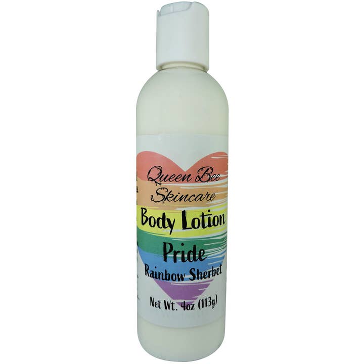 PRIDE Rainbow Sherbet Lotion 4oz for wholesale by Queen Bee Skincare, LLC