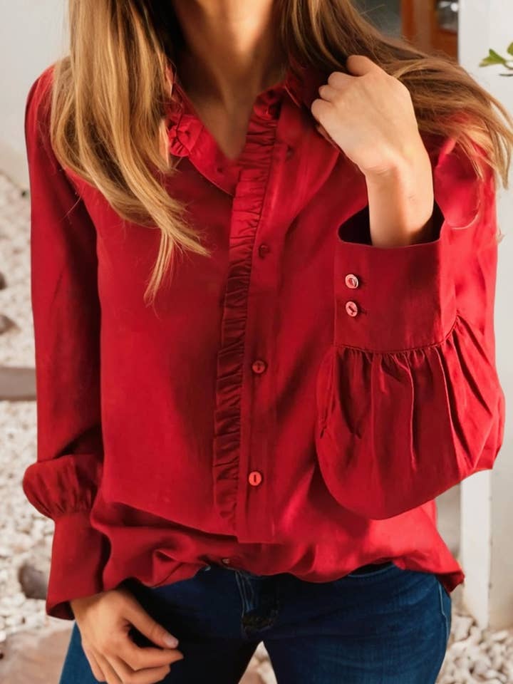 LDC Casual Shift Shirtcolla Button Up Solid Shirt for wholesale by Little Daisy Closet