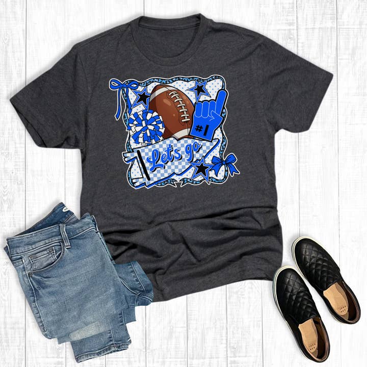 Custom Retro Gameday Let's Go Football Graphic Tee for wholesale by The Way Down South