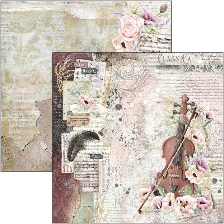 Ecstasy Crafts Distributing - Wholesale Scrapbook - Ciao Bella Cygne Noir Paper Pad 12x12 12/Pkg3