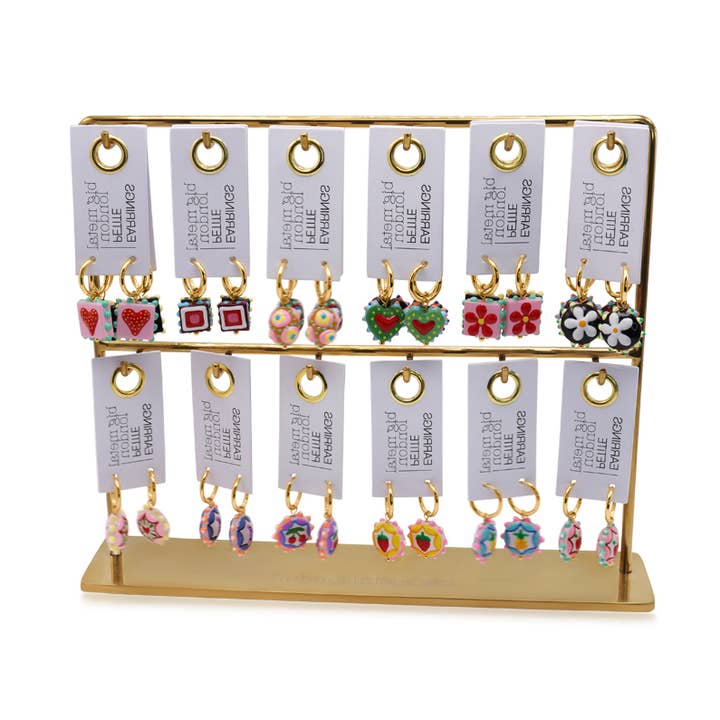 BUNDLE FRUIT CERAMIC SET OF EARRINGS WITH DISPLAY for wholesale by Big Metal London
