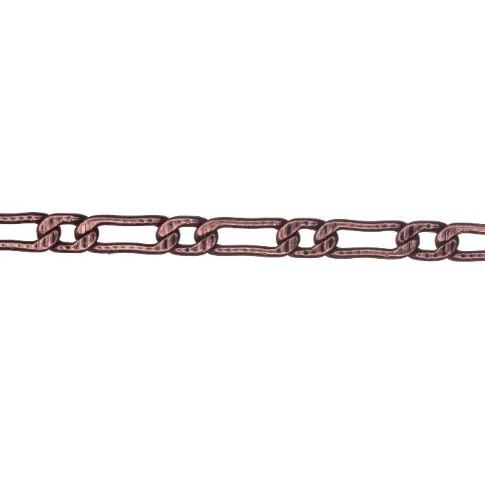 Continental Beads - Wholesale Craft Supplies - 3.2mm Medium Textured Curb Chain - Made of plated brass - Sold by the foot - CH-9434